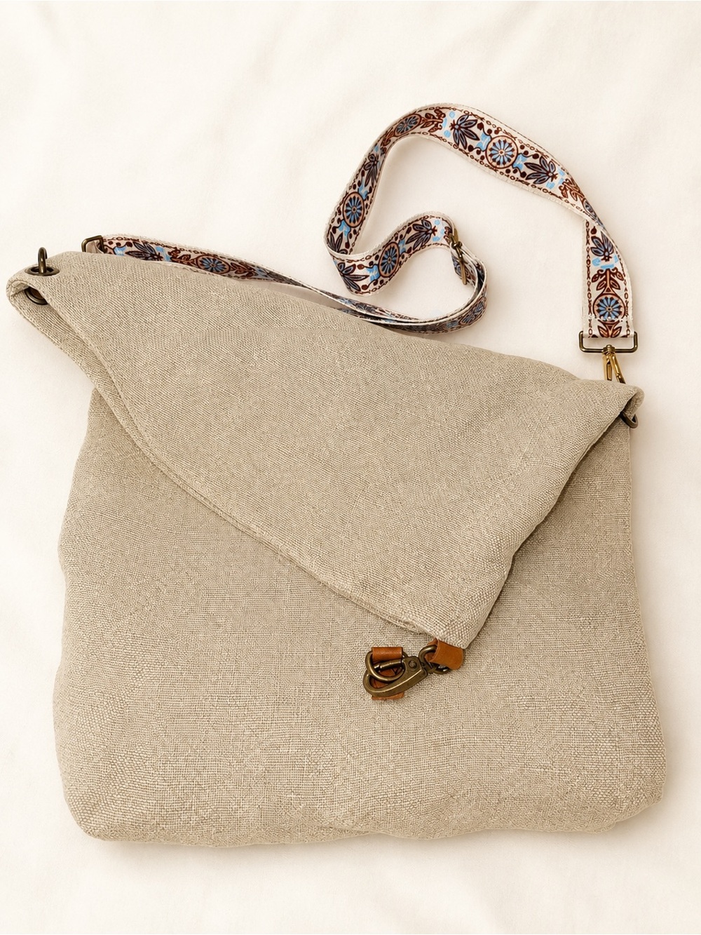Vintage Addiction Large Canvas Crossbody Tote